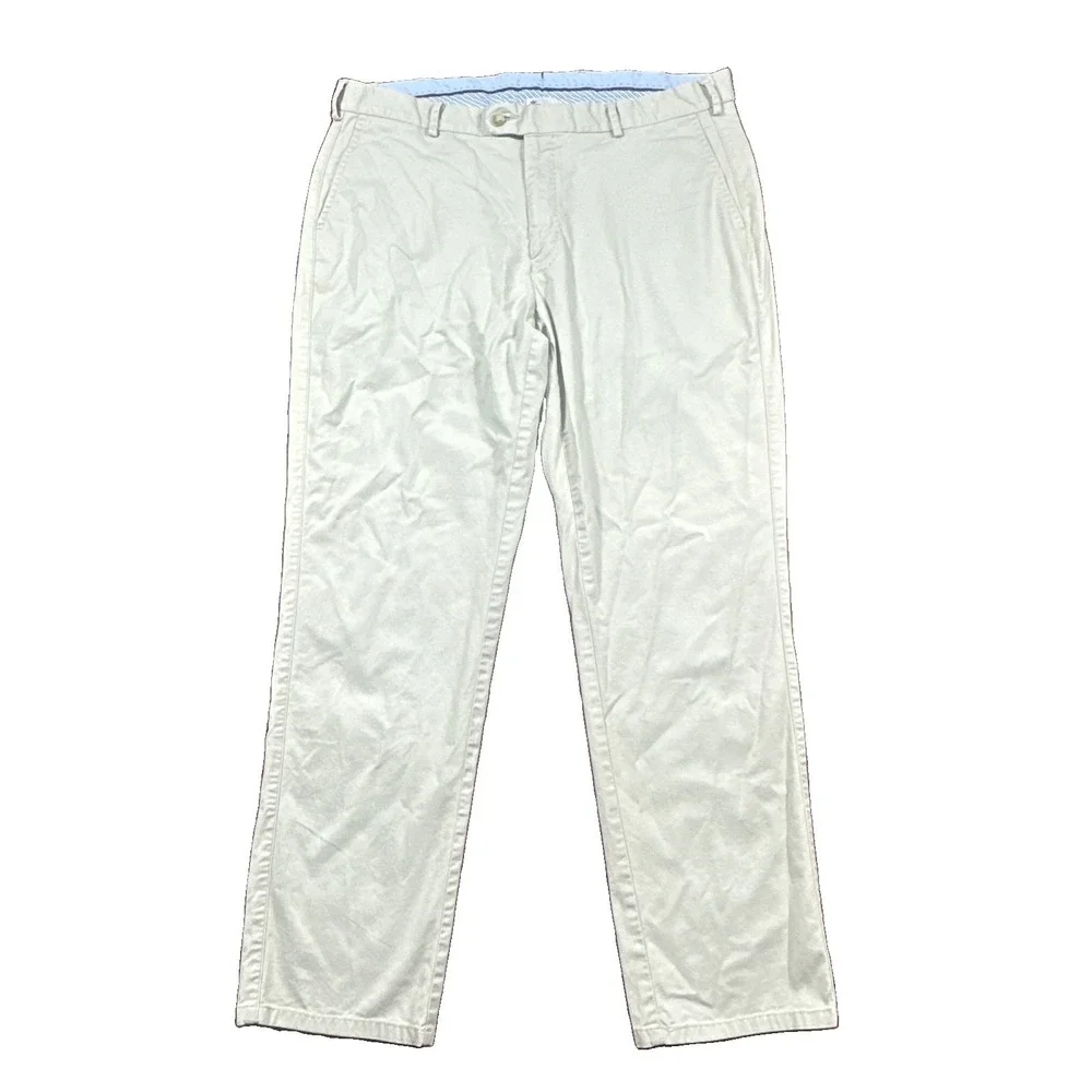 Peter Millar Pants Mens 38x30 Beige Chino Straight Pima Cotton Blend Casual B48